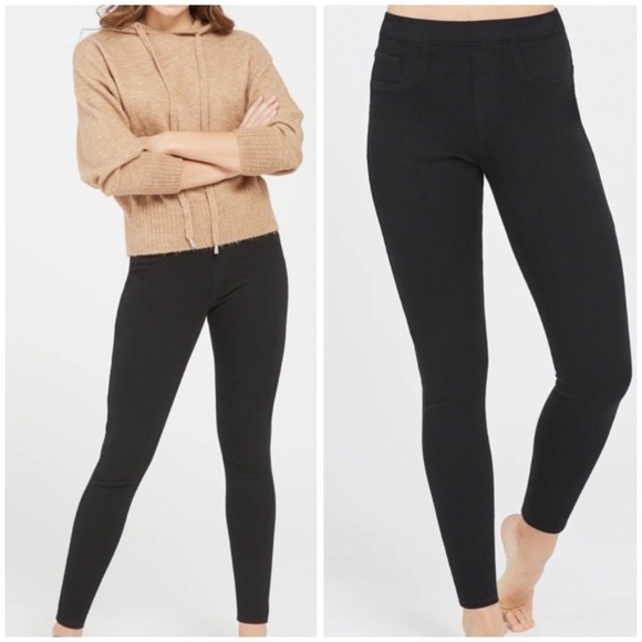 SPANX Jean-Ish High Waisted Ankle Leggings in Black - Picture 1 of 10